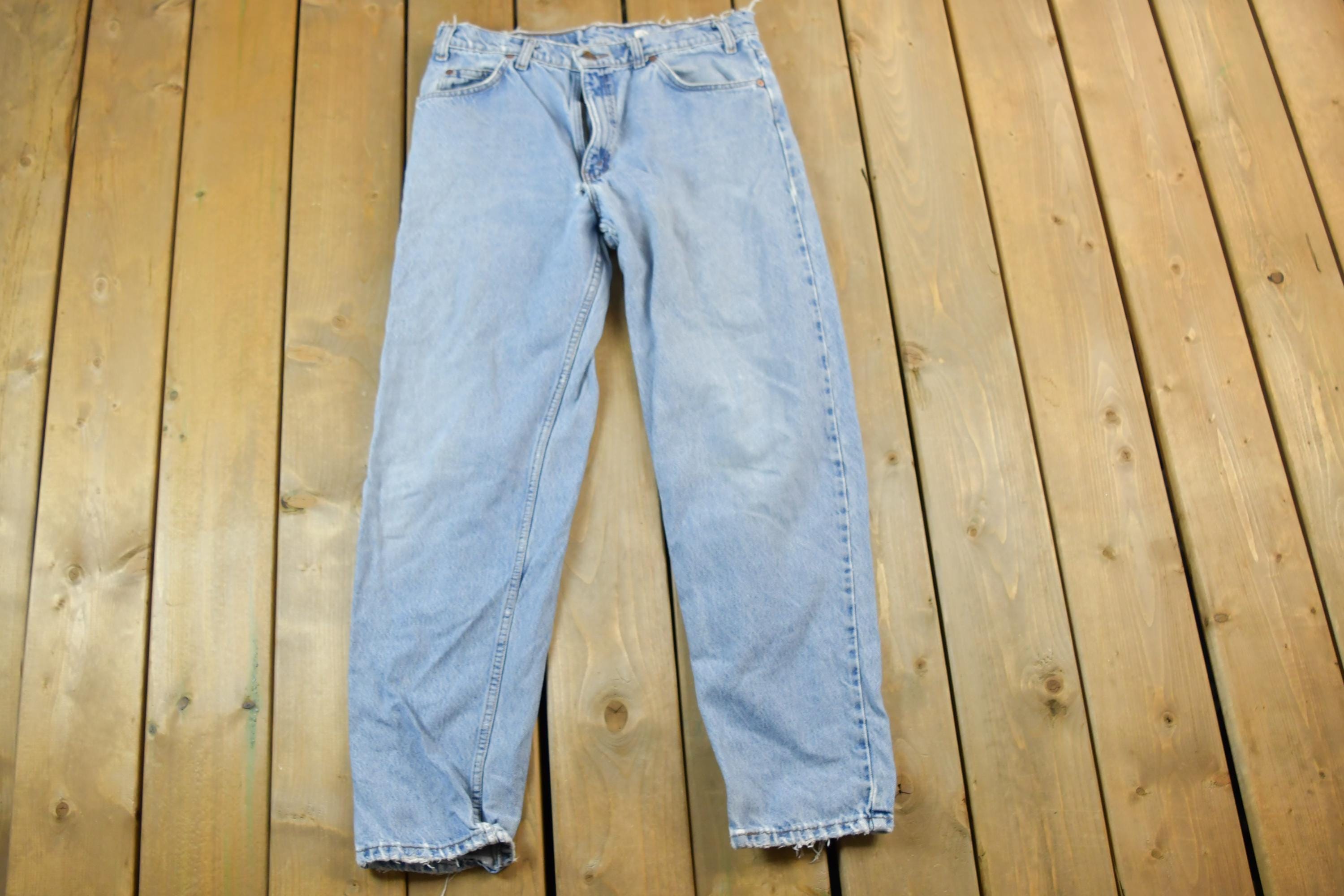 Vintage 1960s Levi Strauss Orange Tab Denim Jeans Size 34 x 30 Made In USA