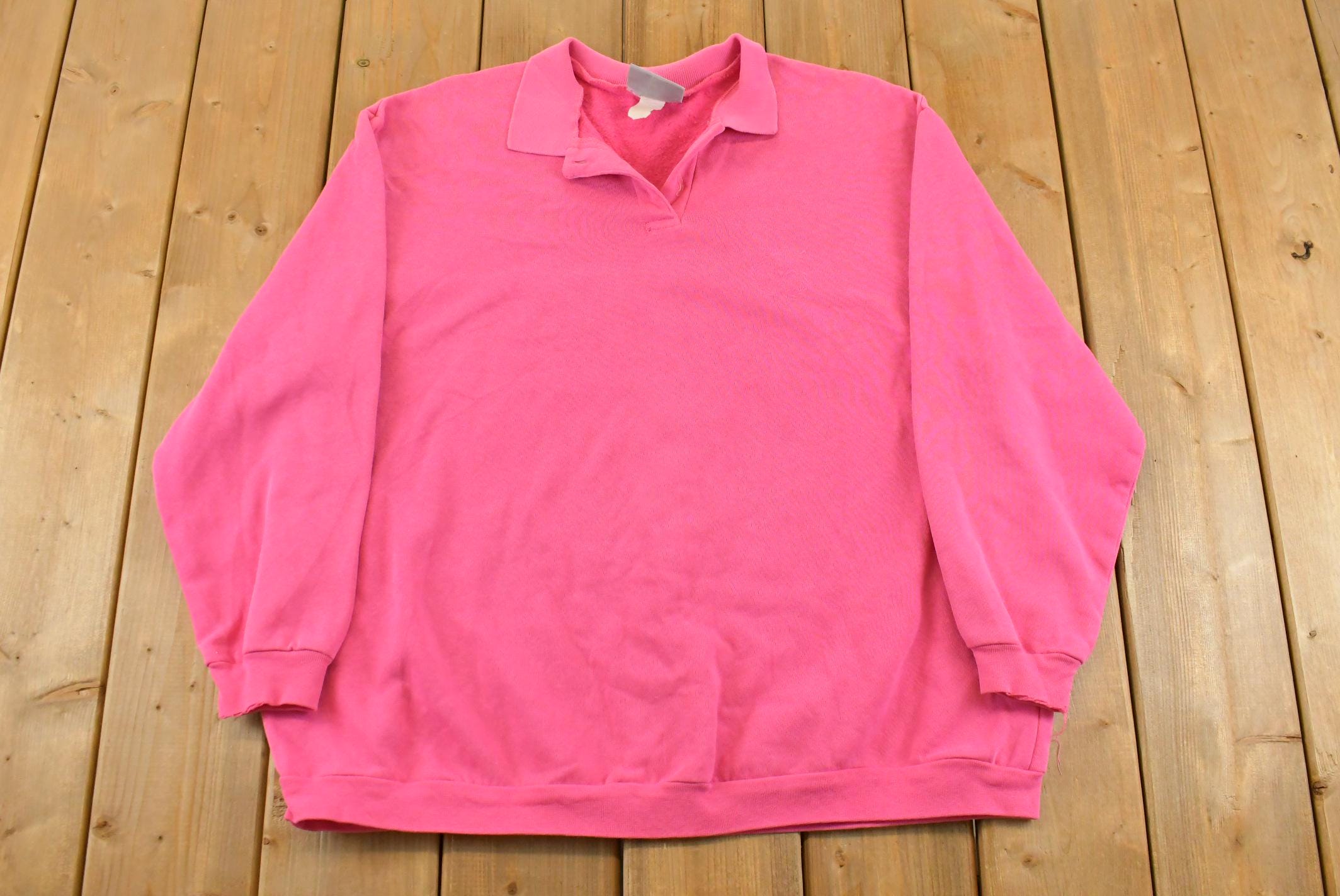 Vintage 1990s BHPC II Blank Collared Sweatshirt Sun Faded Women's 3X