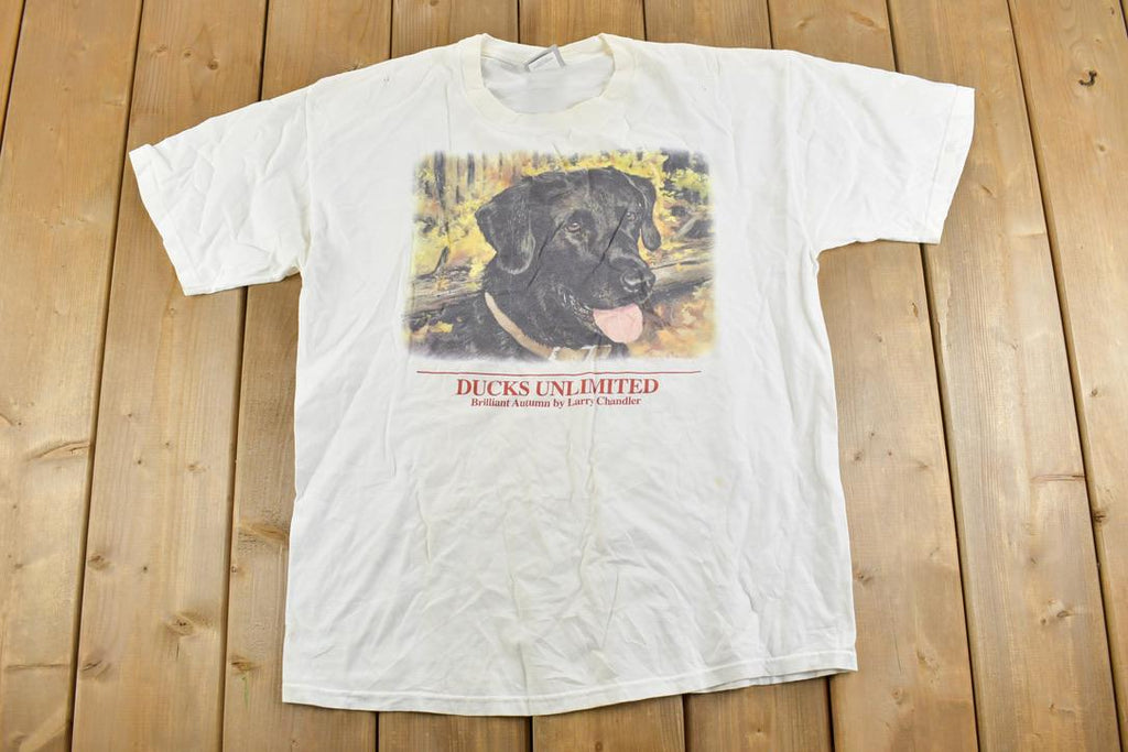 Vintage 1990s Ducks Unlimited Dog Theme Graphic T-Shirt  Made In USA  Single Stitch  Streetwear  Nature T-Shirt  Outdoorsman