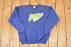 Vintage 1990s Guess Jeans Writing Logo Graphic Print Crewneck Sweatshirt Men's M