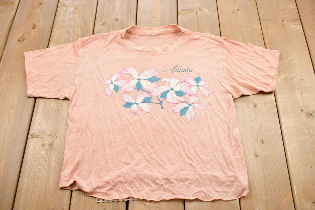 Vintage 1980s Atlanta Floral Graphic T-Shirt