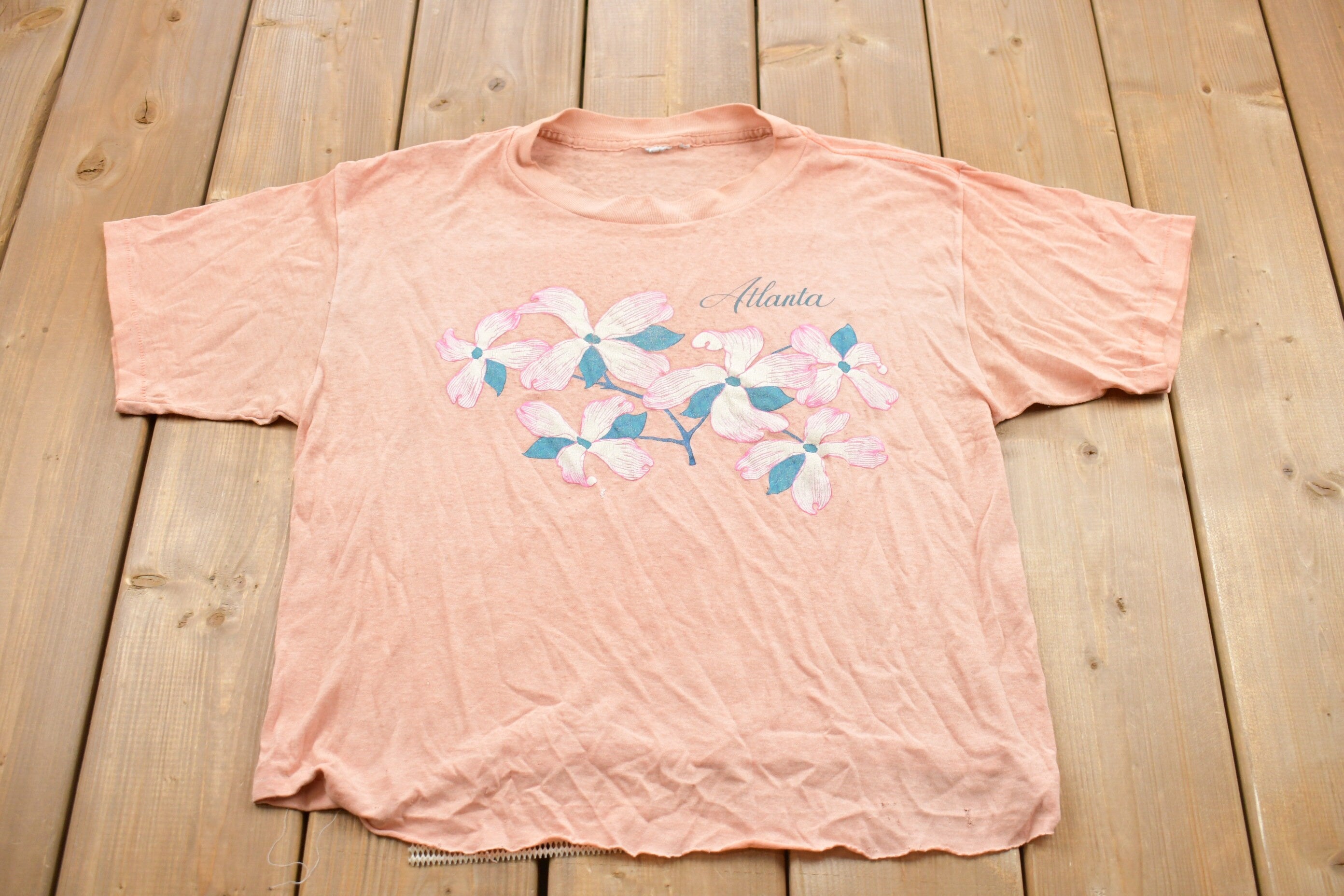 Vintage 1980s Atlanta Floral Graphic T-Shirt