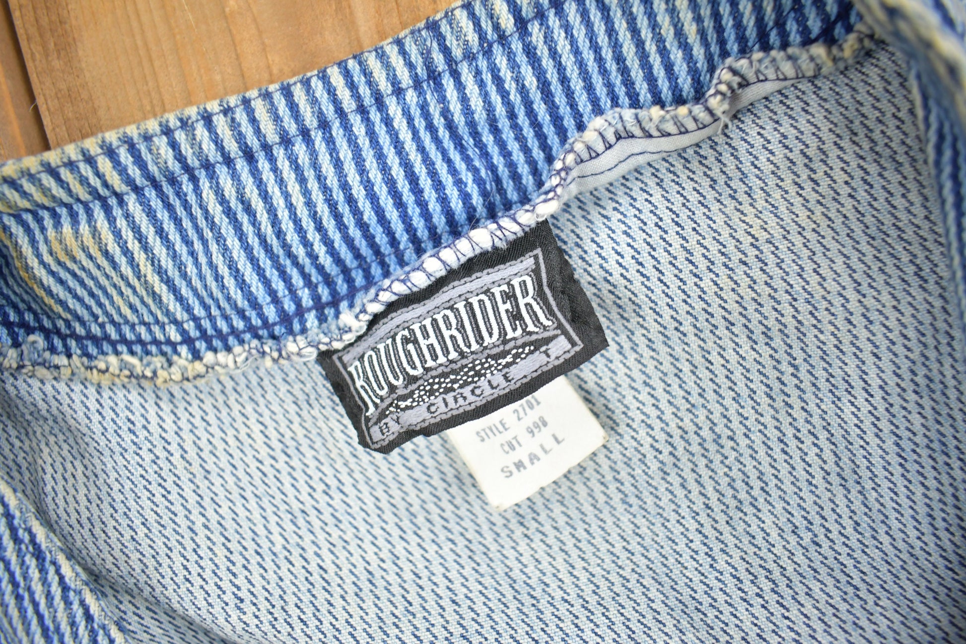 Vintage 1990s Rough Rider Women's Denim Vest / Vintage Biker Vest / Size Small / Made In USA