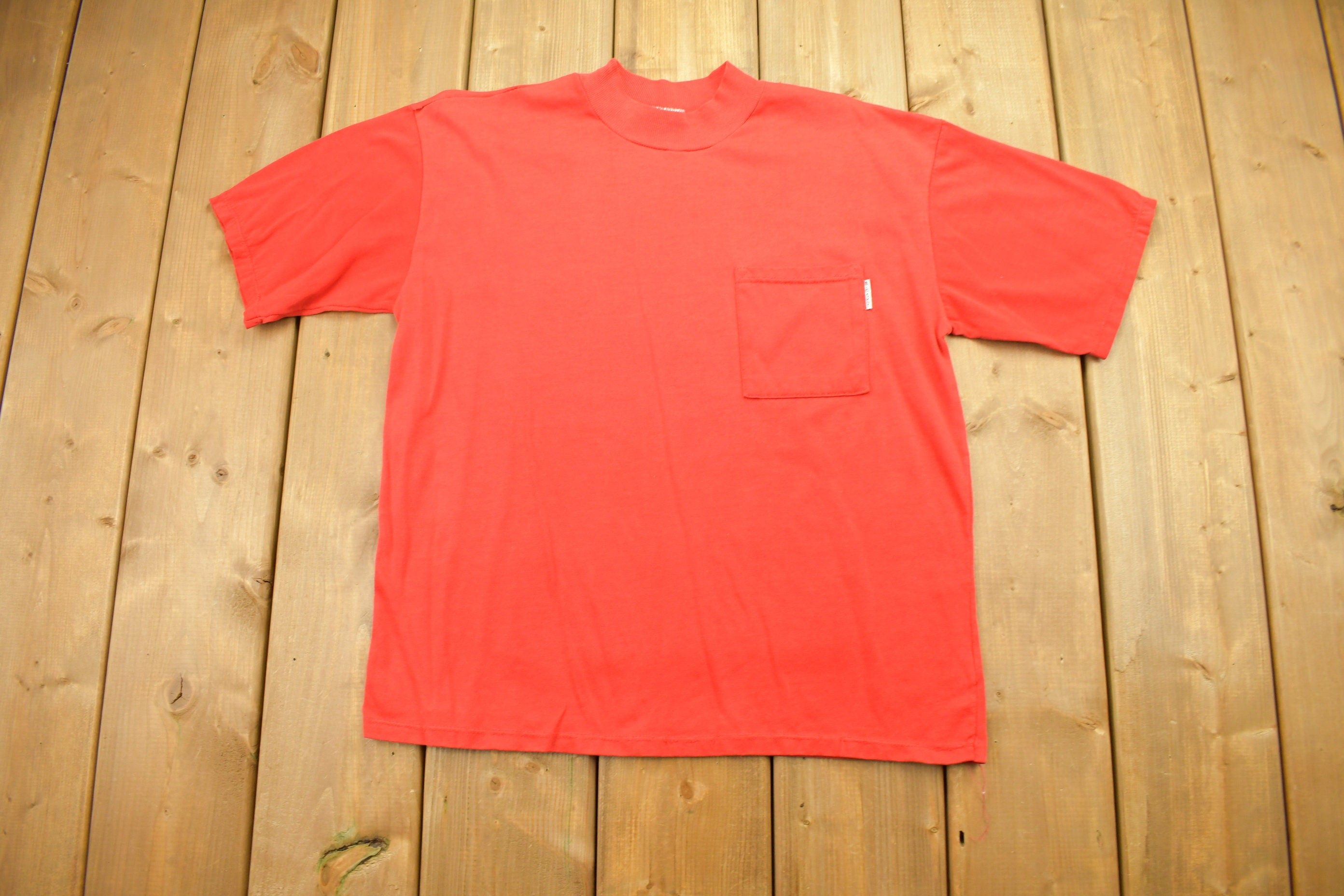 Vintage 1990s Big Shot Blank Red Pocket T Shirt