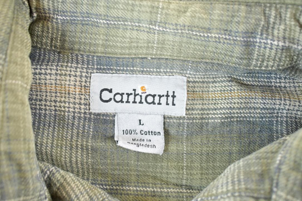 Vintage Y2K Carhartt Plaid Flannel Shirt - Heavyweight Workwear Medium