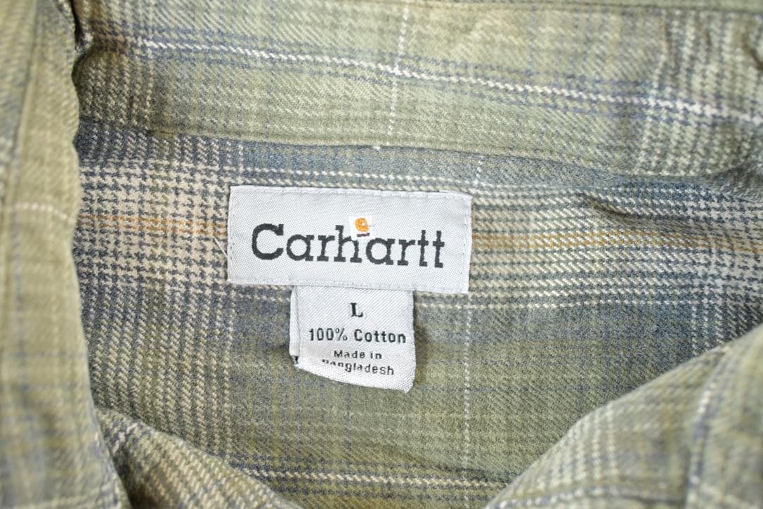 Vintage Y2K Carhartt Plaid Flannel Shirt - Heavyweight Workwear Medium
