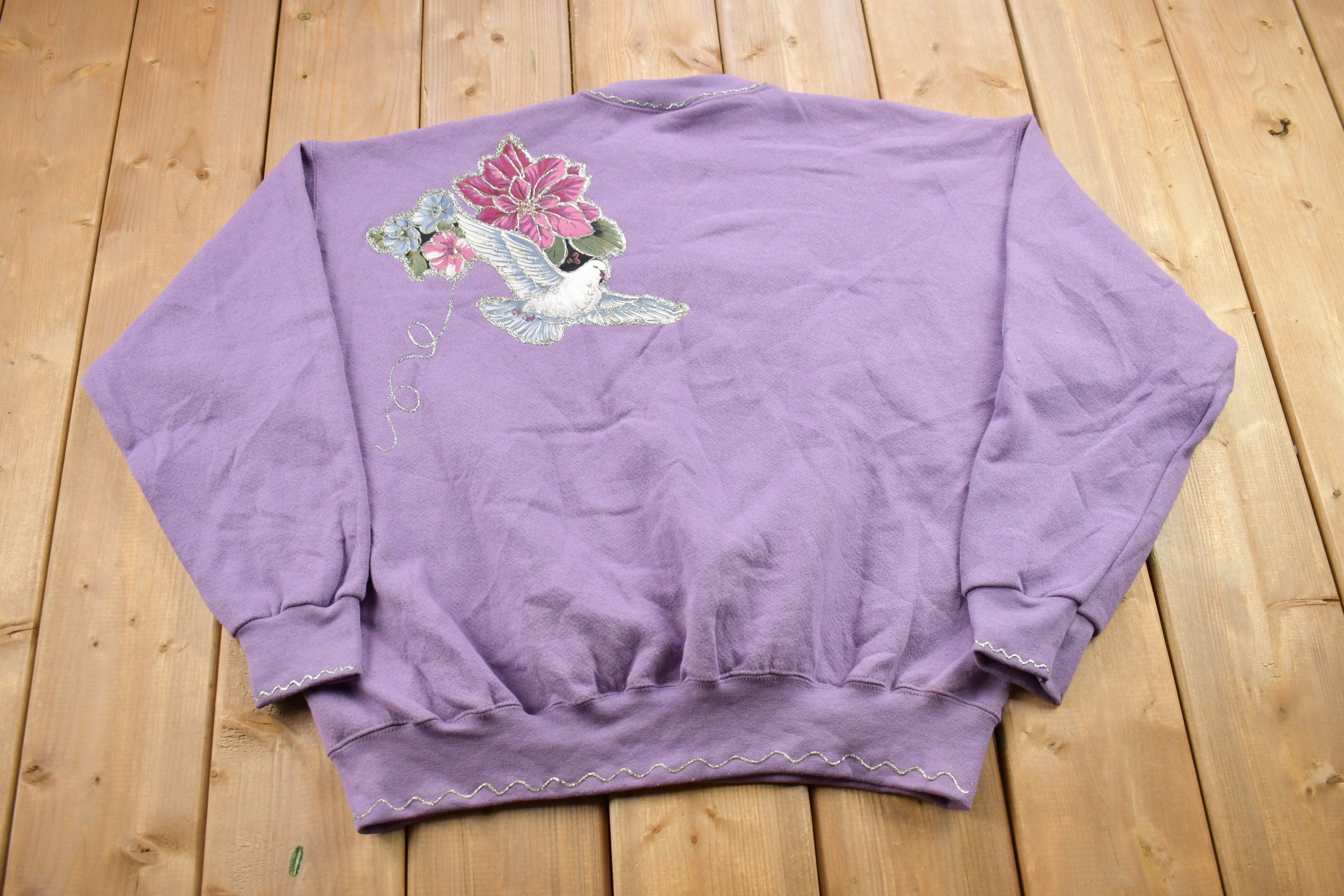 Vintage 1990s Pro Spirit Dove Theme Crewneck Sweater