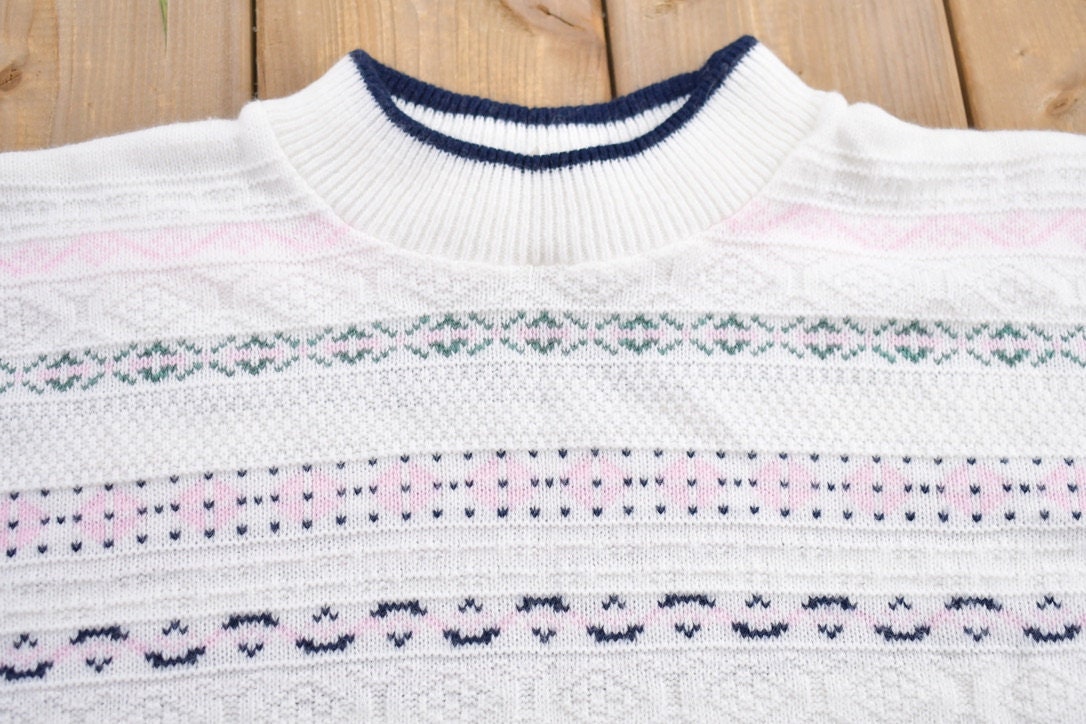 Vintage 1990s Abstract Knitted Crewneck Sweater