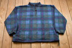 Vintage 1990s Studio Plaid Quarter Zip Fleece Sweater