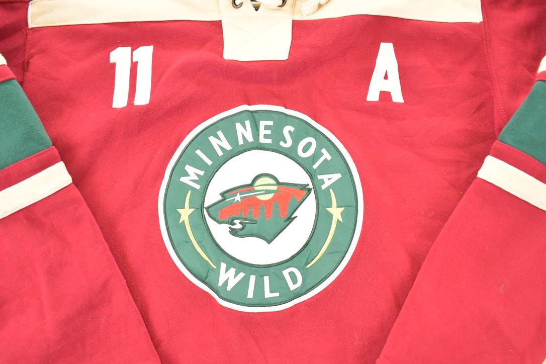 Vintage 1990s Minnesota Wild Old Time Hockey NFL Hoodie Sweatshirt Men's XL