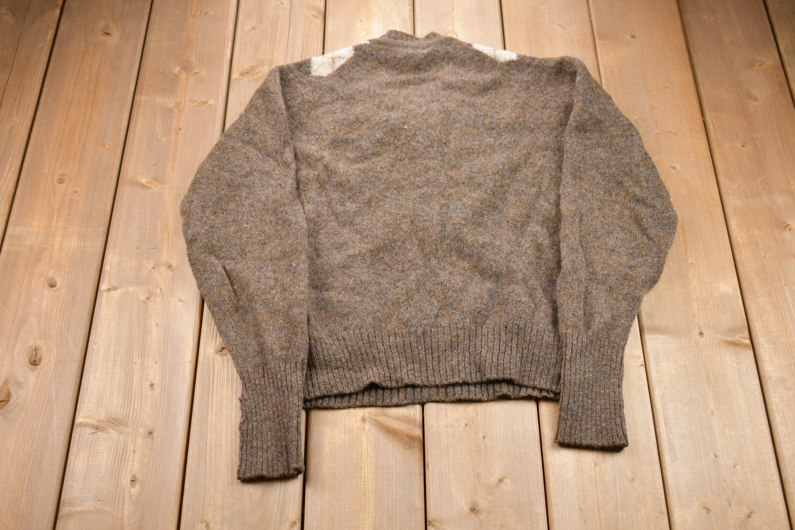 Vintage 1960s Elbow Patches Knitted Sweater