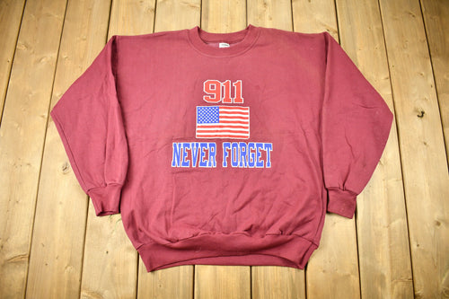 Vintage 2001 911 Never Forget Crewneck Sweatshirt / 90s Crewneck / Souvenir / American Sweater / Streetwear / Vintage USA