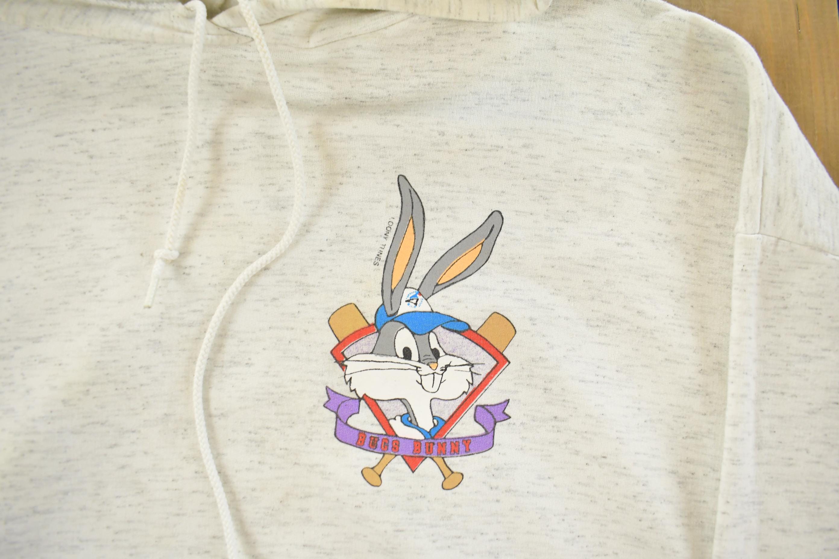 Vintage 1990s Looney Tunes Toronto Blue Jays World Series Hoodie Men's XL / Vintage Warner Brothers Sweatshirt / MLB Baseball
