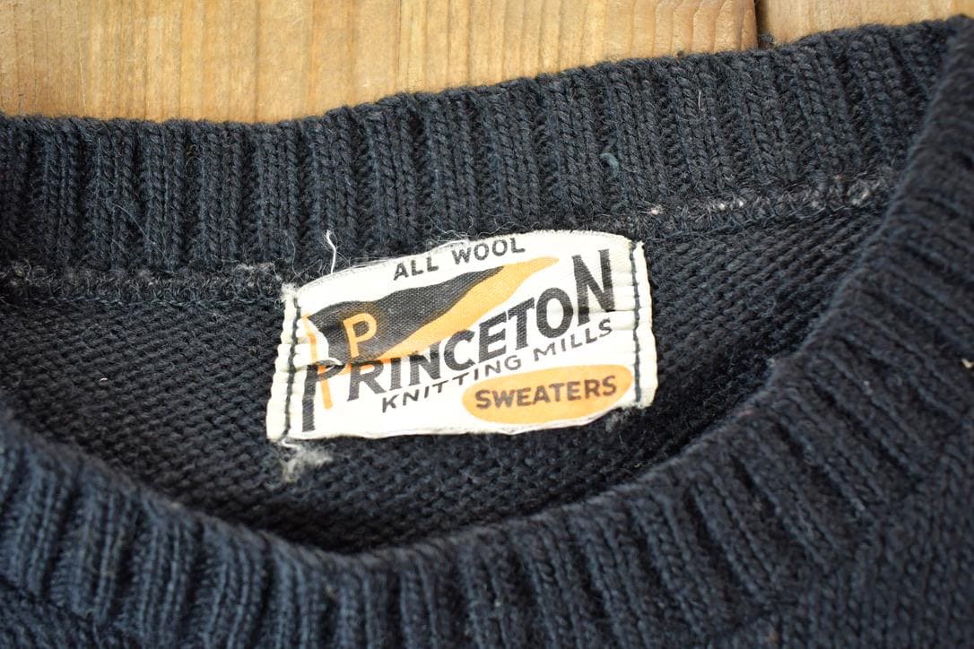 Vintage 1940s Princeton Knitting Mills All Wool S University Collegiate Crewneck