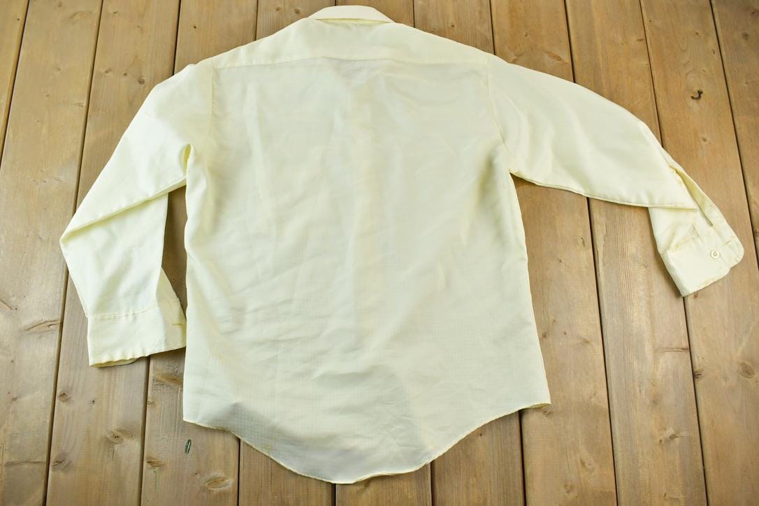 Vintage 1970s Dress Shirt Button Up Shirt  Vintage Golden Comfort Dress Shirt  Solid Button Up  Cowboy Shirt  Preppy Button Up