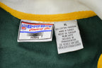 Vintage 1990s Green Bay Packers Button Up Rugby Style NFL Football Sweatshirt - Large