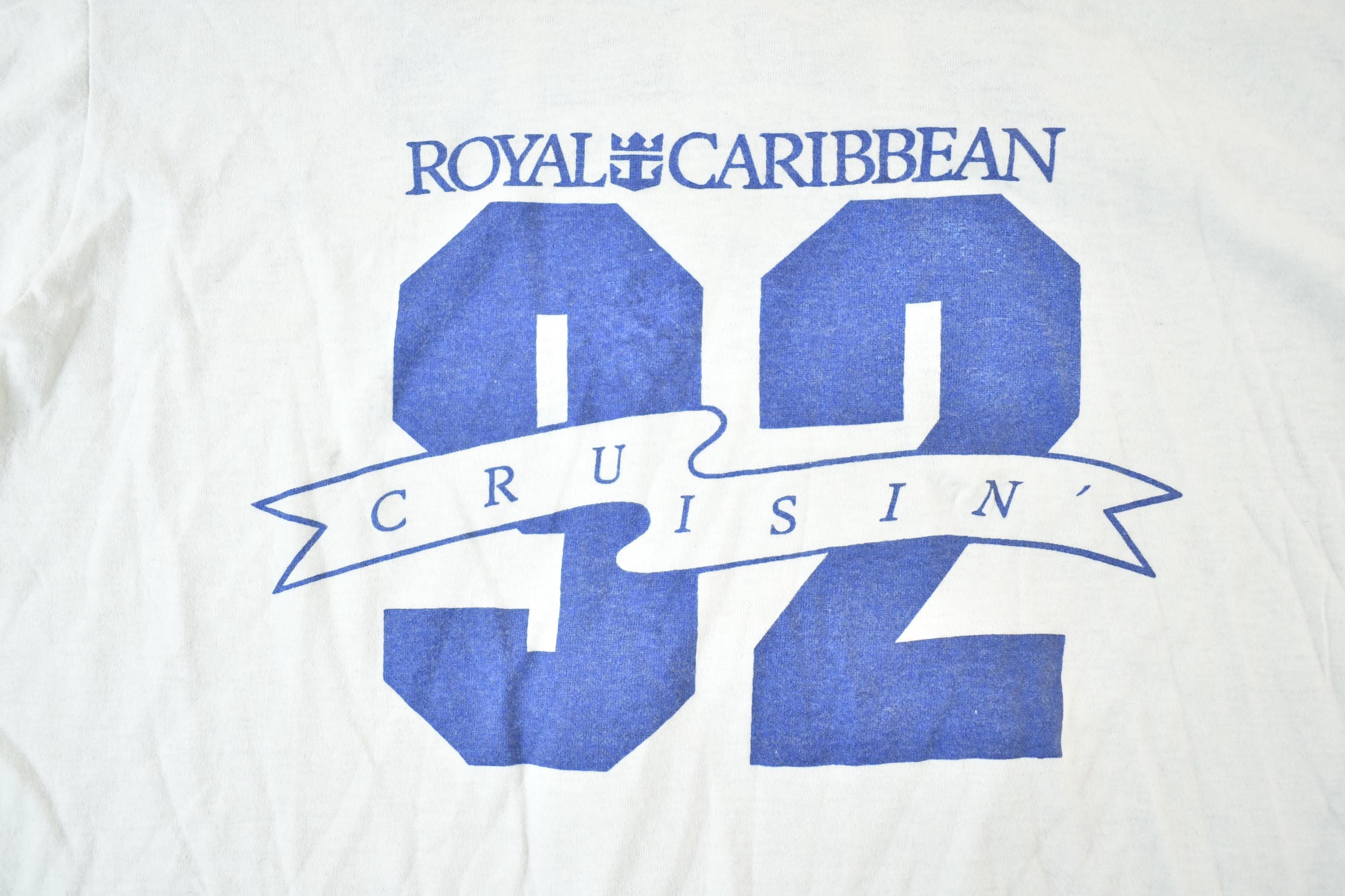 Vintage 1980s Royal Caribbean Cruises Souvenir Ringer T-Shirt Mens L