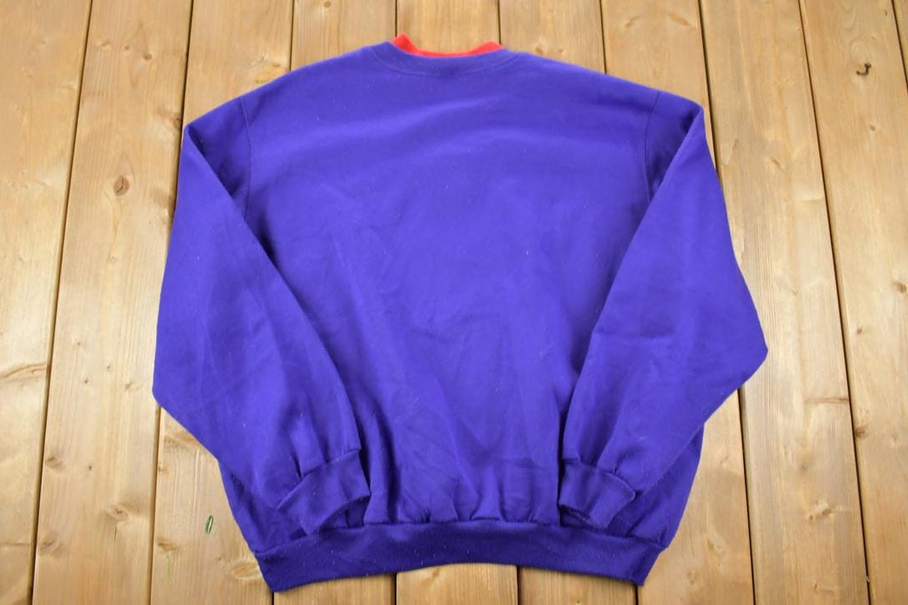 Vintage 1990s Bonworth Fancy Cat Cute Double Collar Crew Neck Sweater