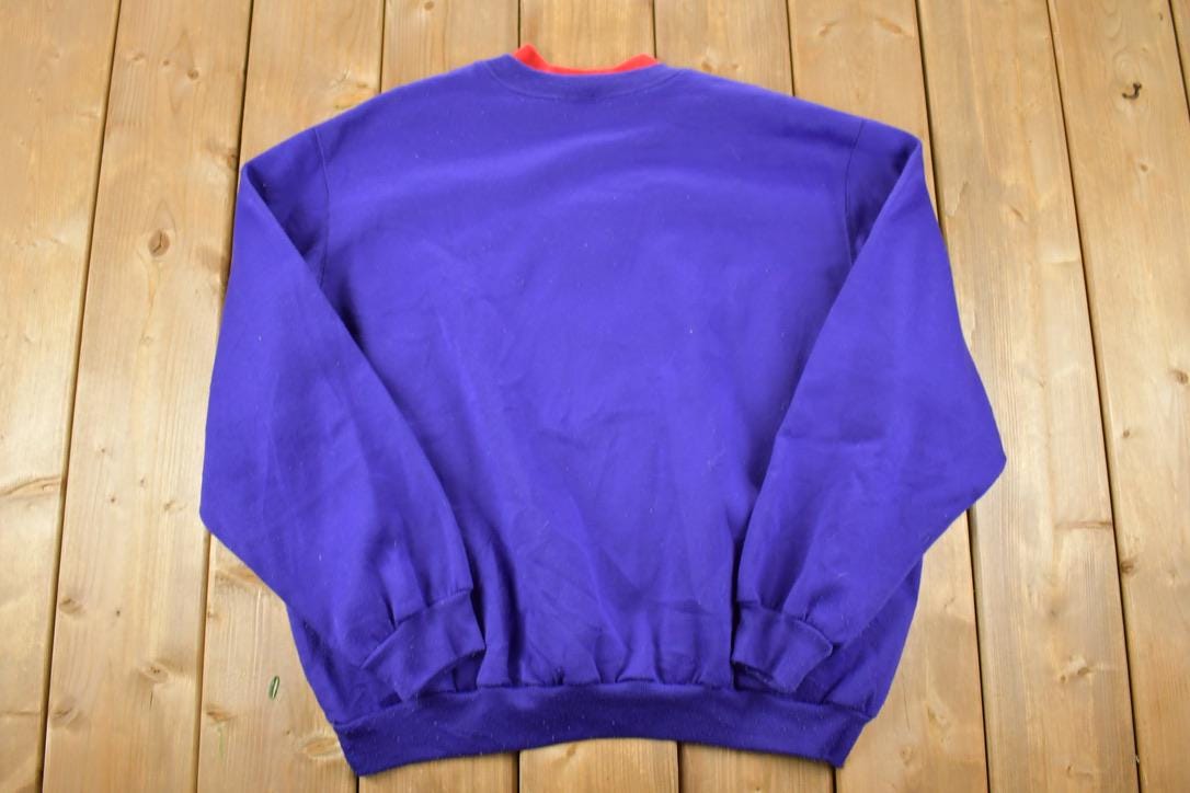 Vintage 1990s Bonworth Fancy Cat Cute Double Collar Crew Neck Sweater