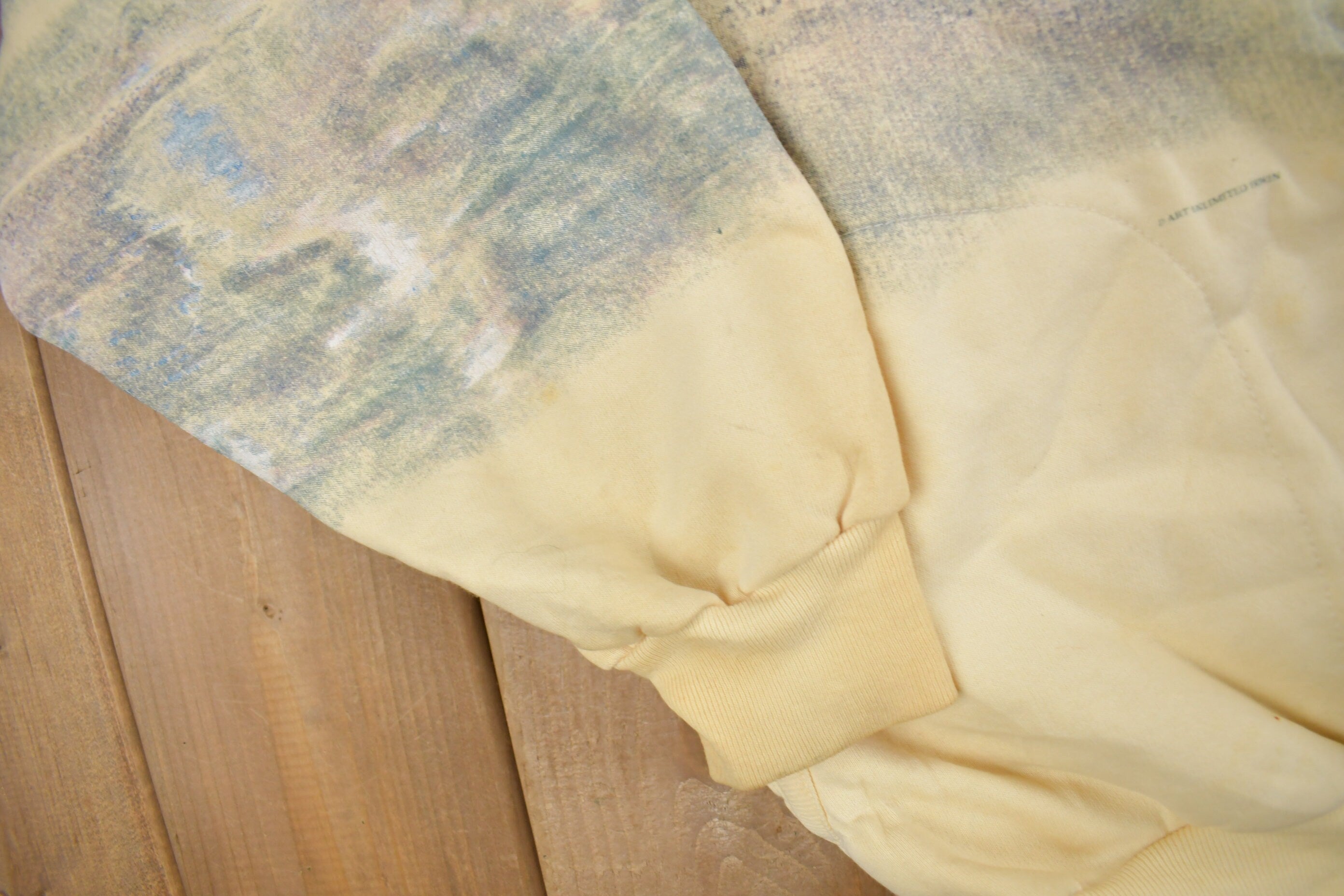 Vintage 1990s Beach Theme All Over Print Henley Sweater