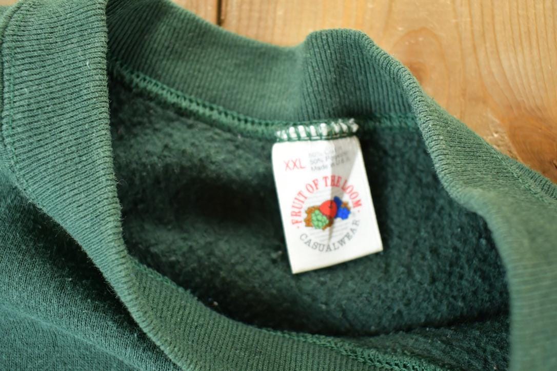 Vintage 1990s FOTL Blank Souvenir Olive Crewneck Sweatshirt Made In USA