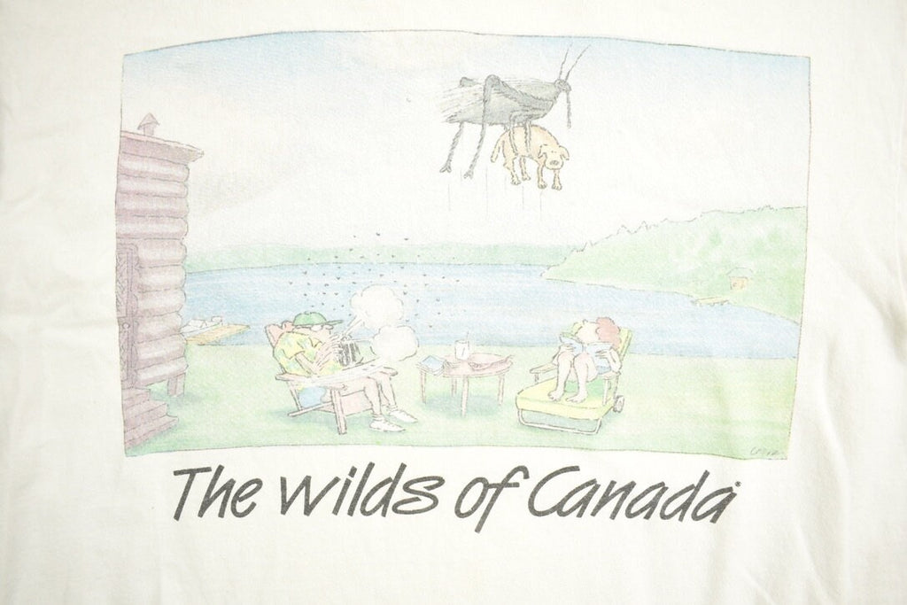 Vintage 1990s The Wilds Of Canada Funny Graphic T-Shirt  Streetwear  Retro Style  90s Graphic Tee  Funny Cartoon  Canada Travel