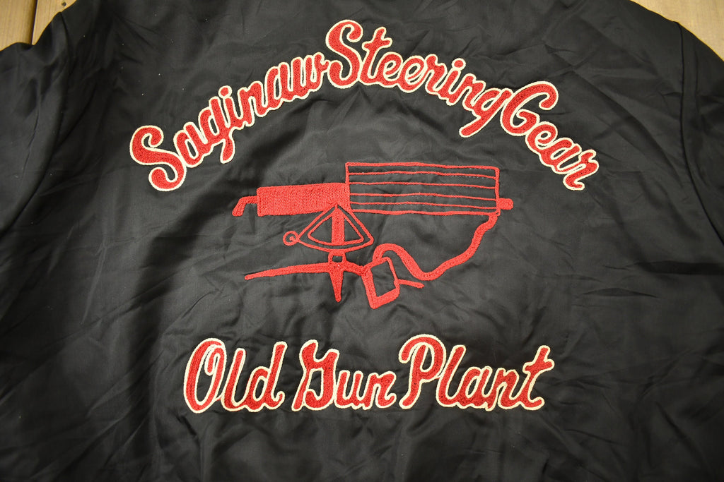 Vintage 1980s Saginaw Stearing Gear Satin Bomber Jacket
