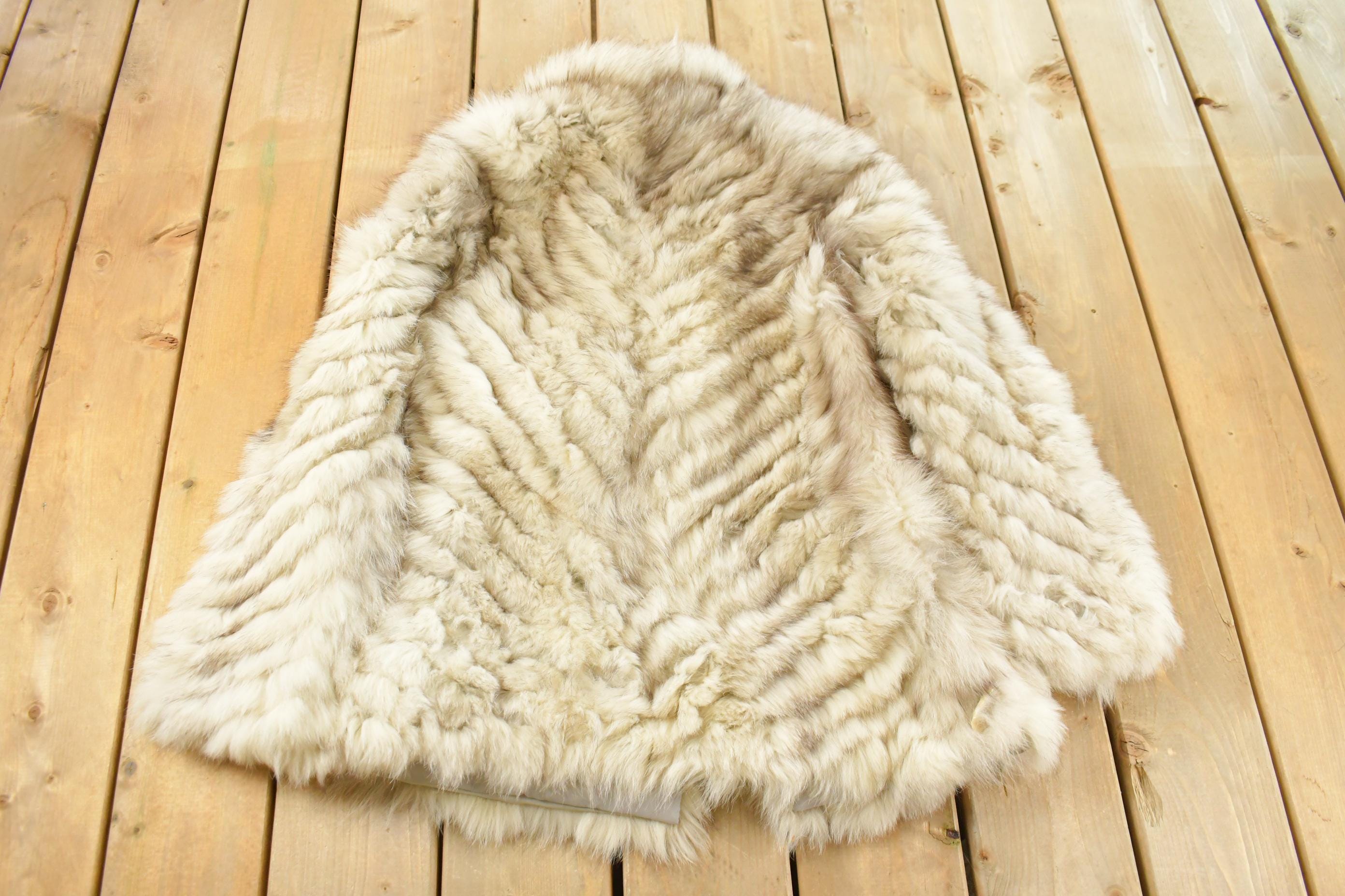 Vintage 1970s Saga Fox Arctic Fox Fur Coat Women's Medium