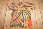 Vintage 1990s Flame Spiral Tie Dye T Shirt