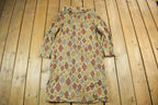 Vintage 1960s Floral Art Cute Trench Coat Women's S-M