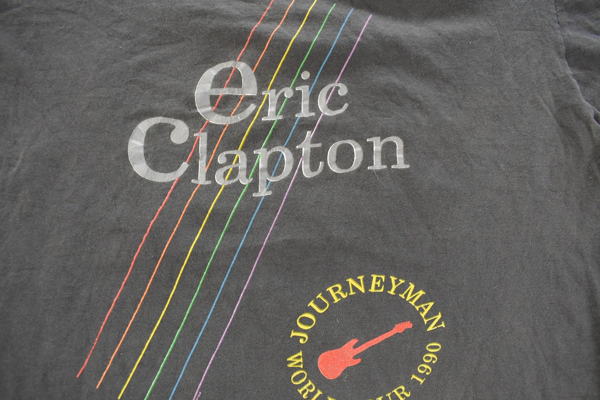 Vintage 1990 Eric Clapton Journeyman World Tour Band T-Shirt Men's XL / Band Tee / Single Stitch / Made in USA / Music Promo / 90s Tee