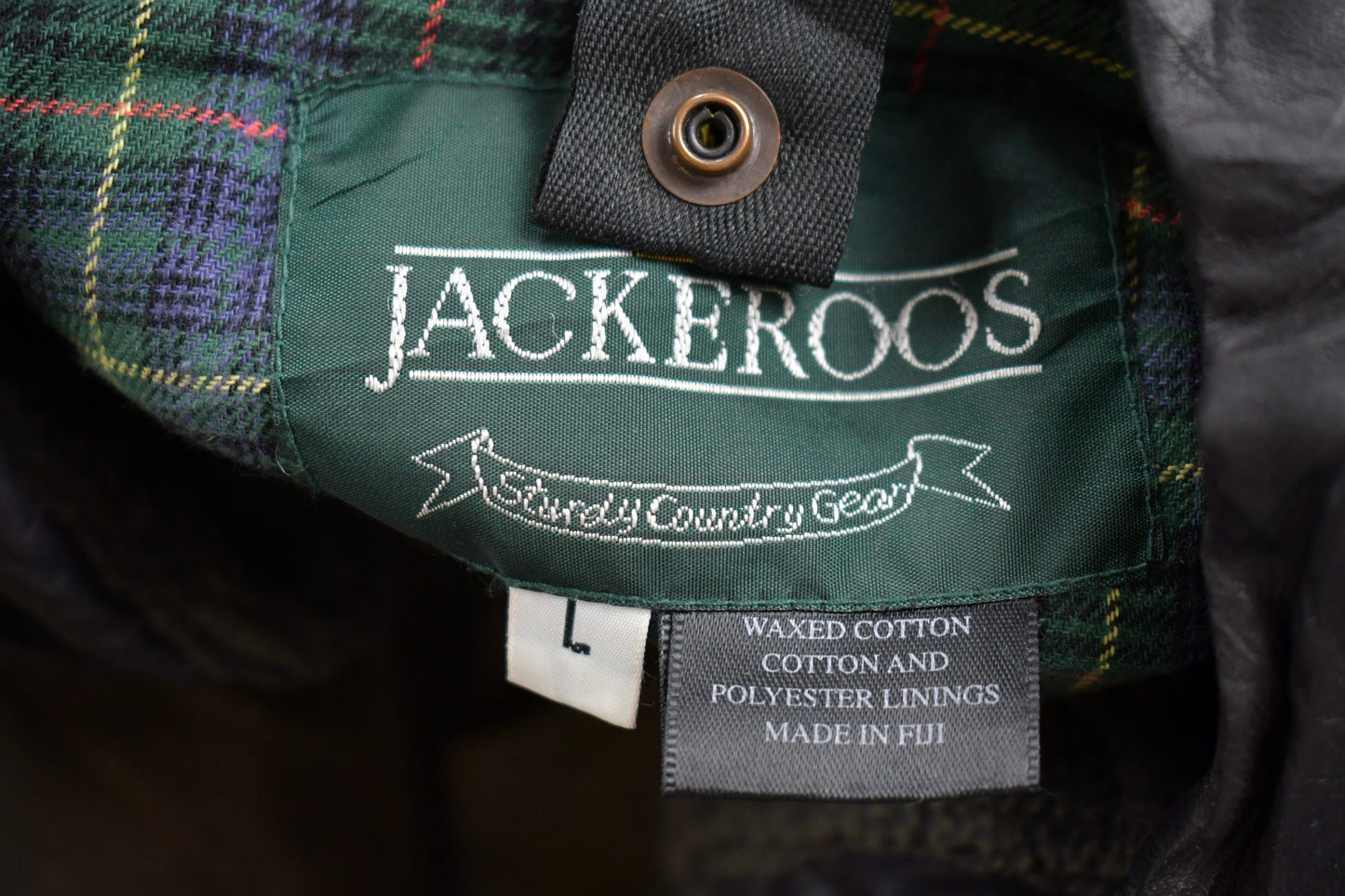 Vintage 1980s Jackeroos Waxed Canvas Jacket / Made in Juji / Fall Outerwear / Leather Coat / Country Gear / Outdoorsman