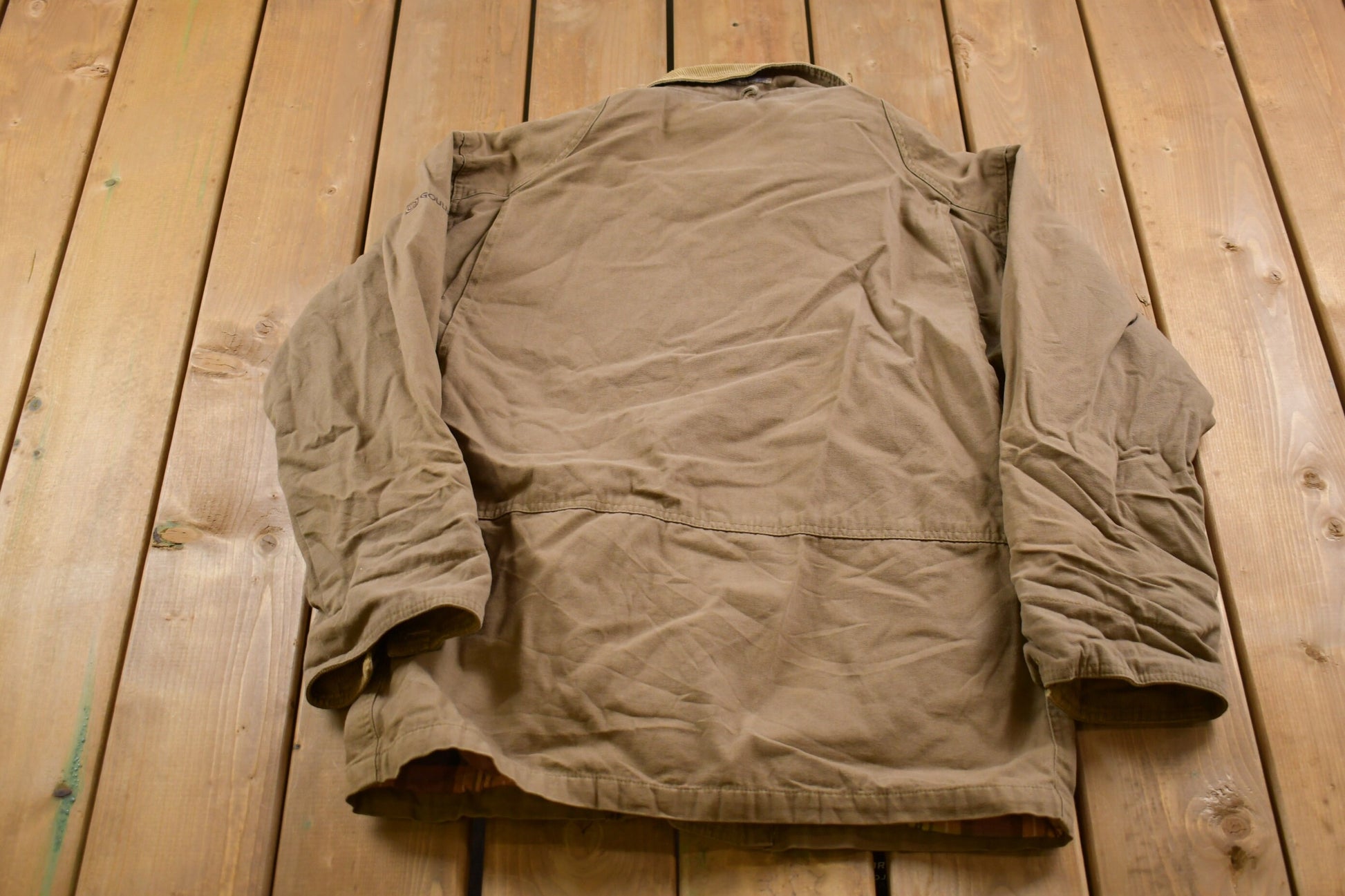 Vintage 1980s Upstream Chore Jacket / Workwear / Streetwear / Made In Hong Kong / Blanket Lined Jacket / Distressed Workwear / Union Made