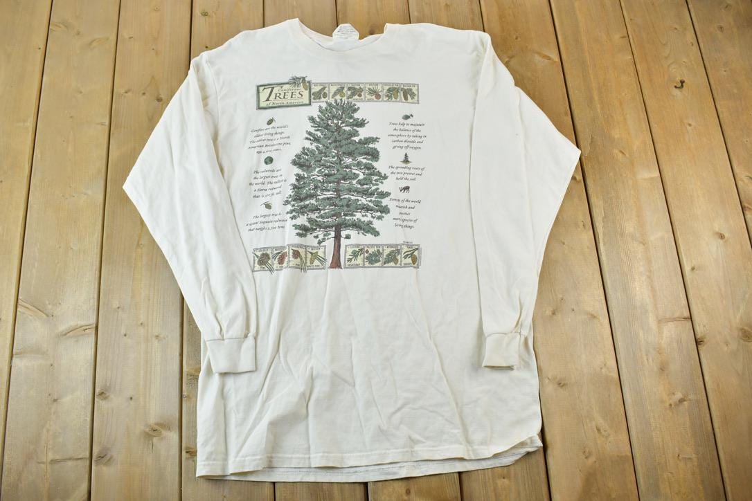 Vintage 1990s Coniferous Trees Single Stitch T-Shirt
