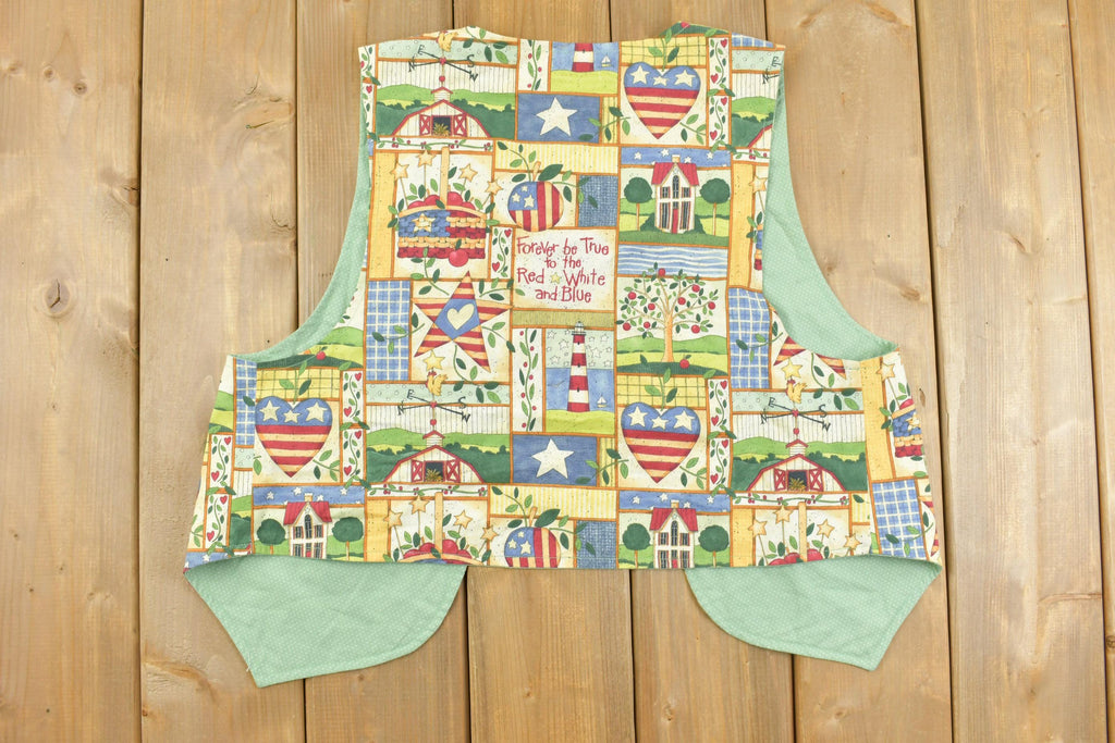Vintage 1990s Patriotic American Teacher Vest