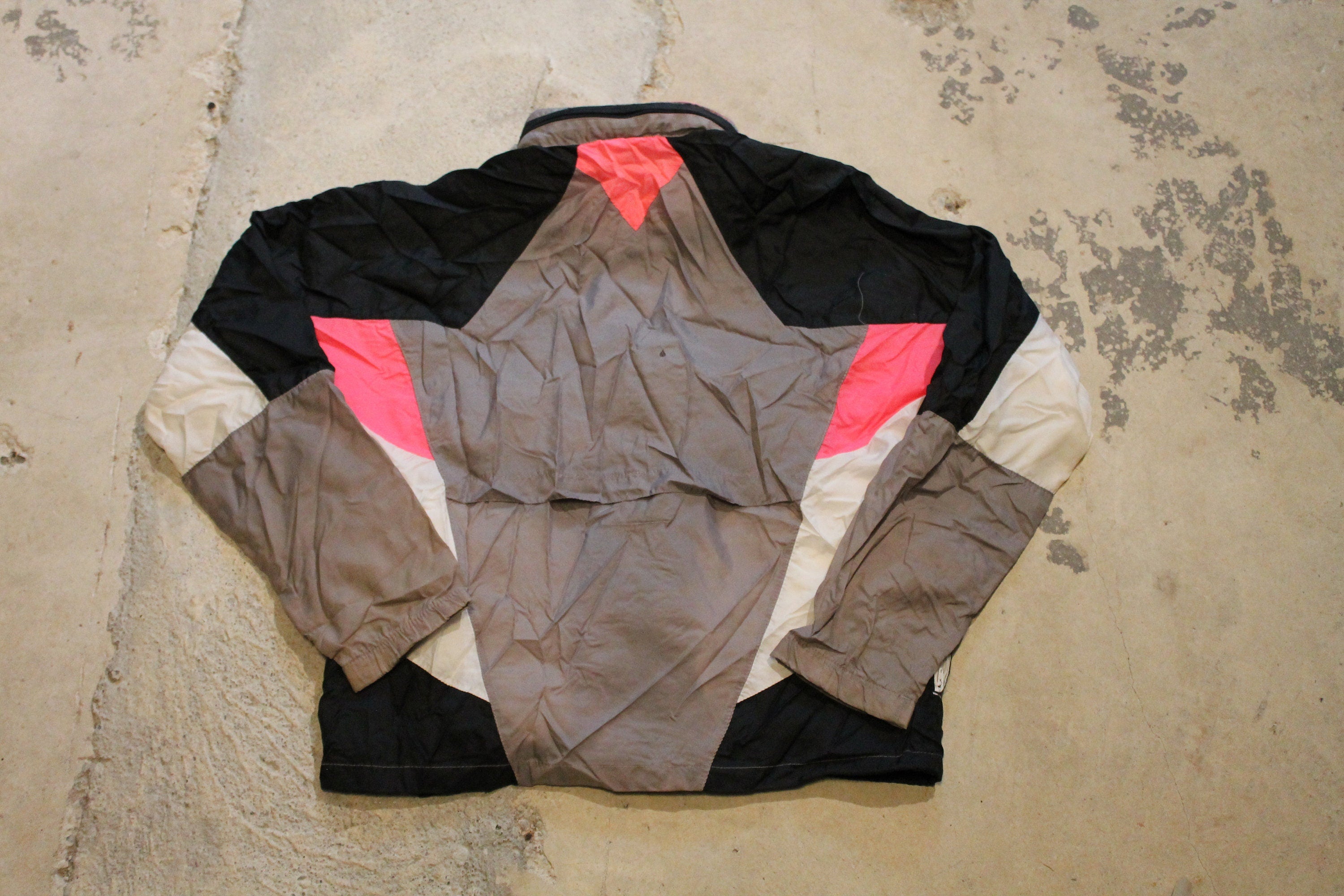 Vintage 1980s Nike Grey Tag Color Block Windbreaker