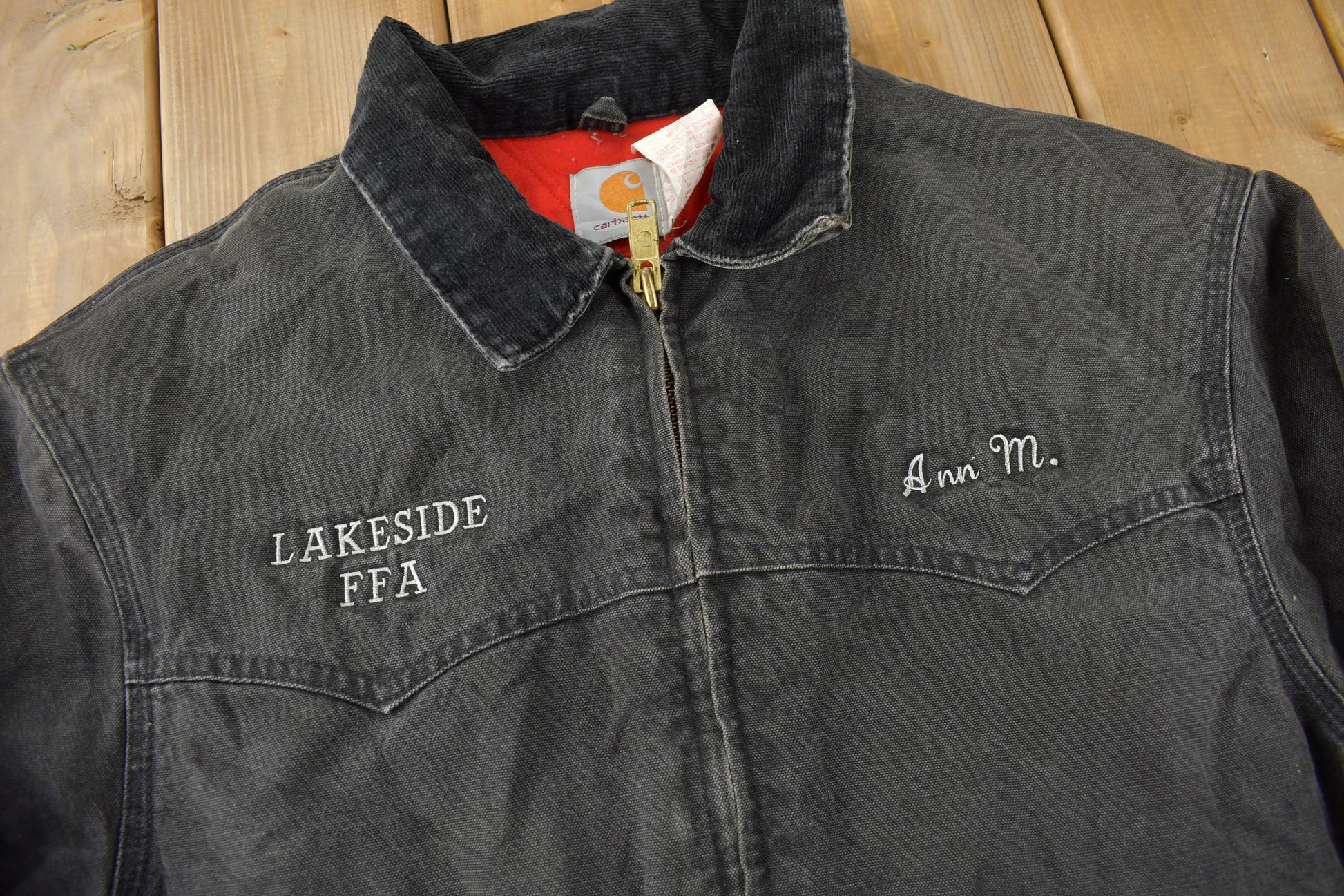 Vintage 1980s Carhartt Sun Faded Santa Fe Work Jacket