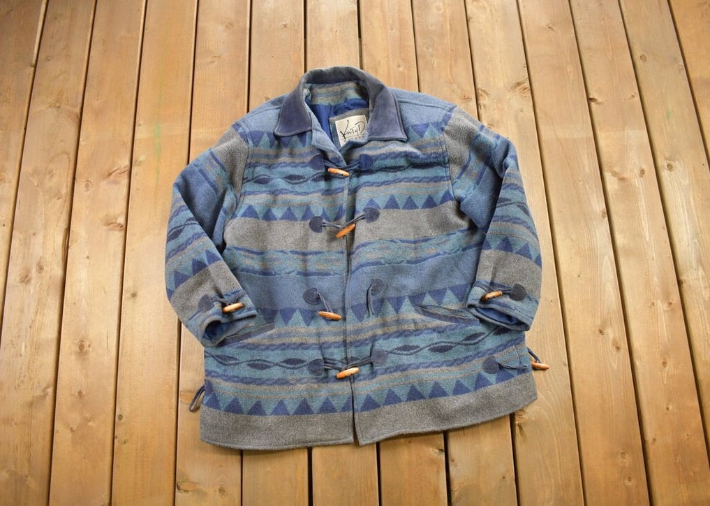 Vintage 1980s Kathryn Deene Nordic Wool Knit Jacket