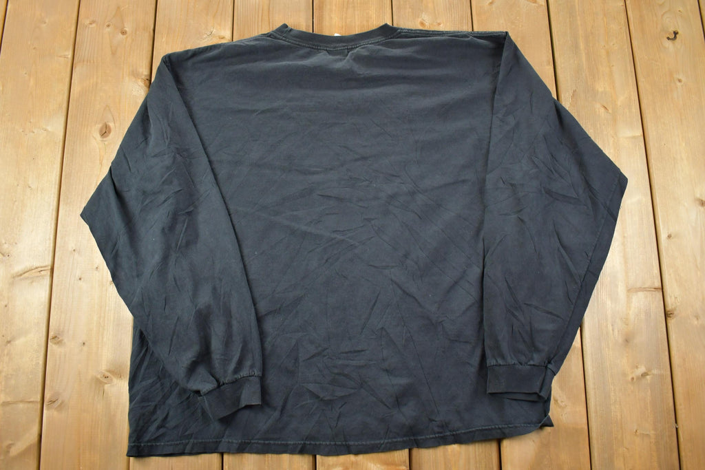 Vintage 1990s Anvil Blue Fire Skull Crewneck Light Sweatshirt