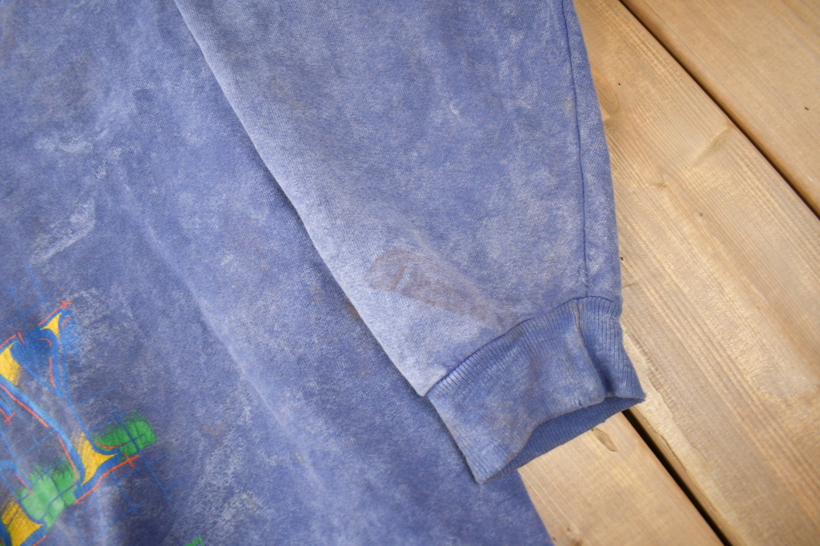Vintage 1990s Goofy Acid Wash Graphic Disney Designs Crewneck