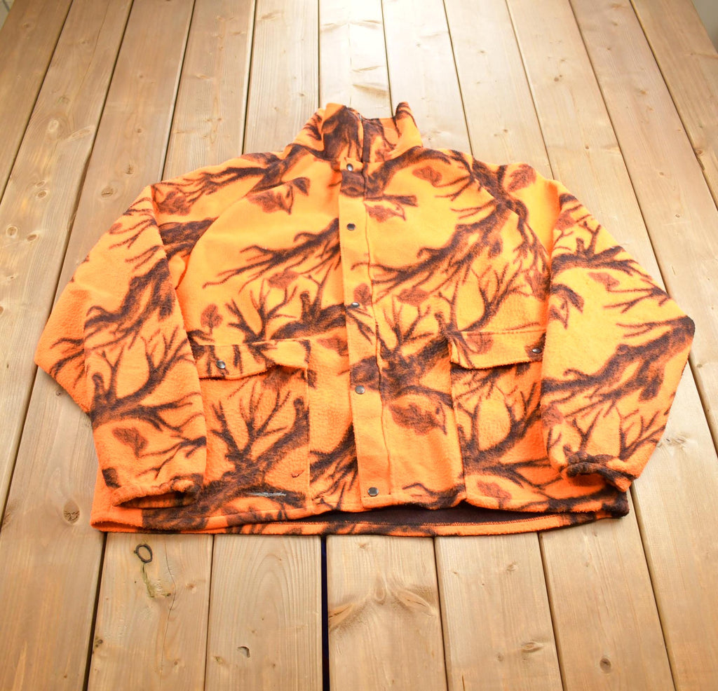 Vintage 1980s Whitewater Outdoors Hunting Fleece Button Up Sweater