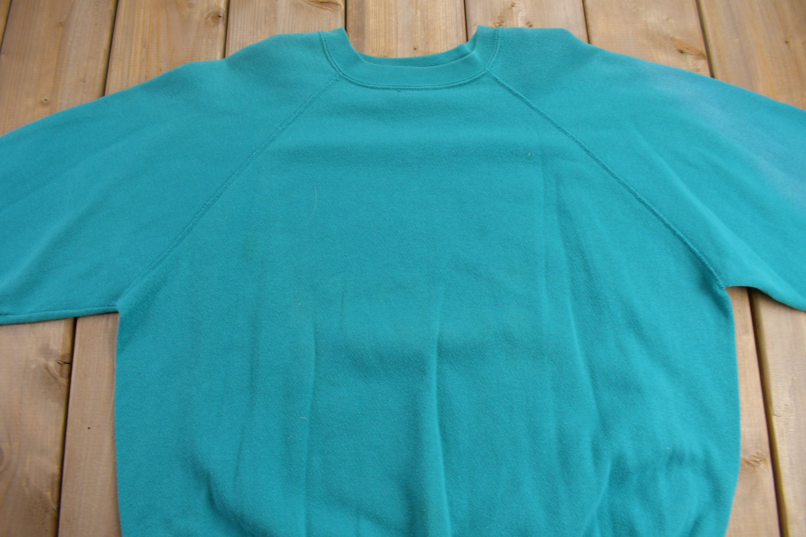 Vintage 1980s Tultex Blue Raglan Crewneck Sweatshirt