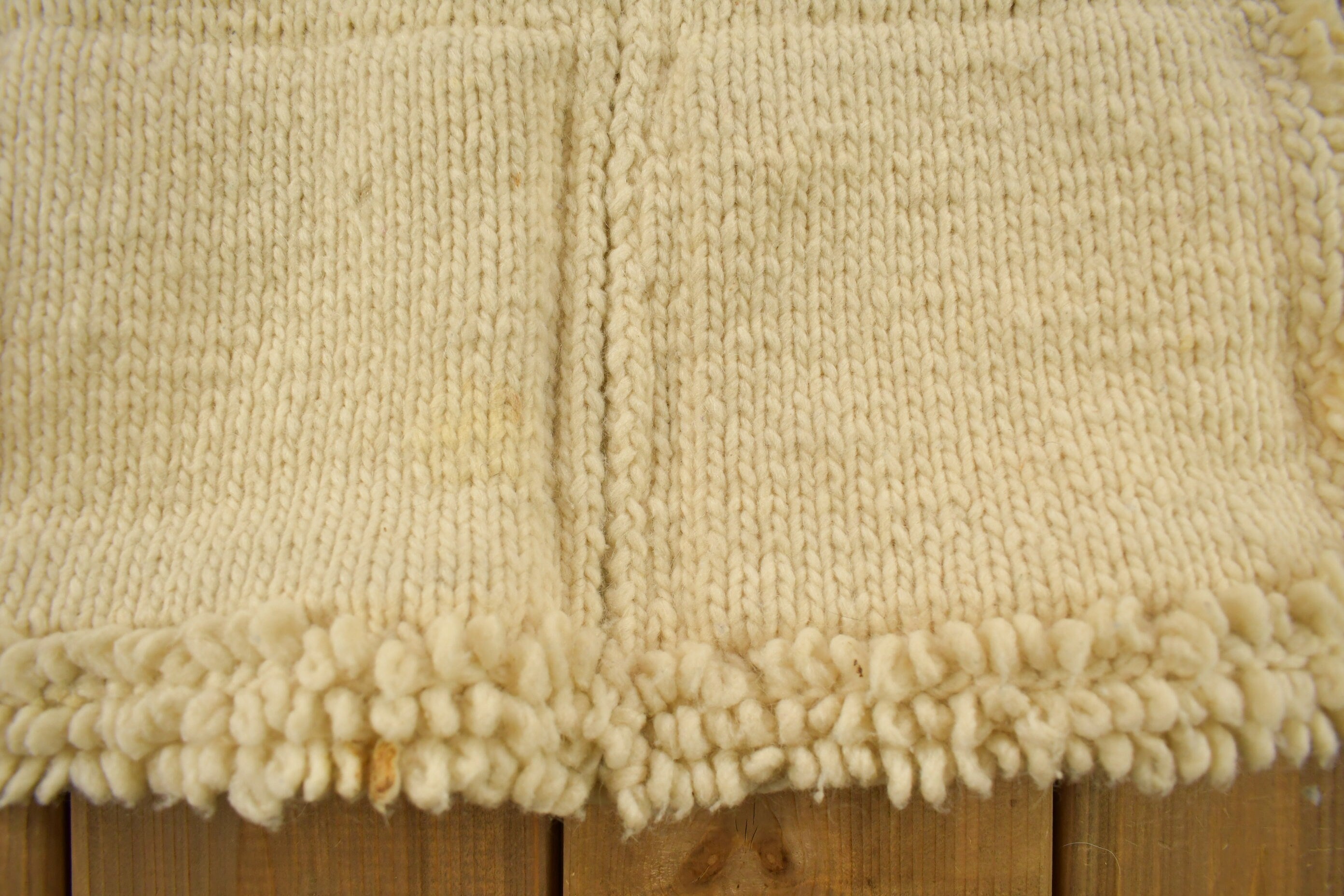 Vintage 1990s 100% Wool Hand Knit Zip Up Sweater