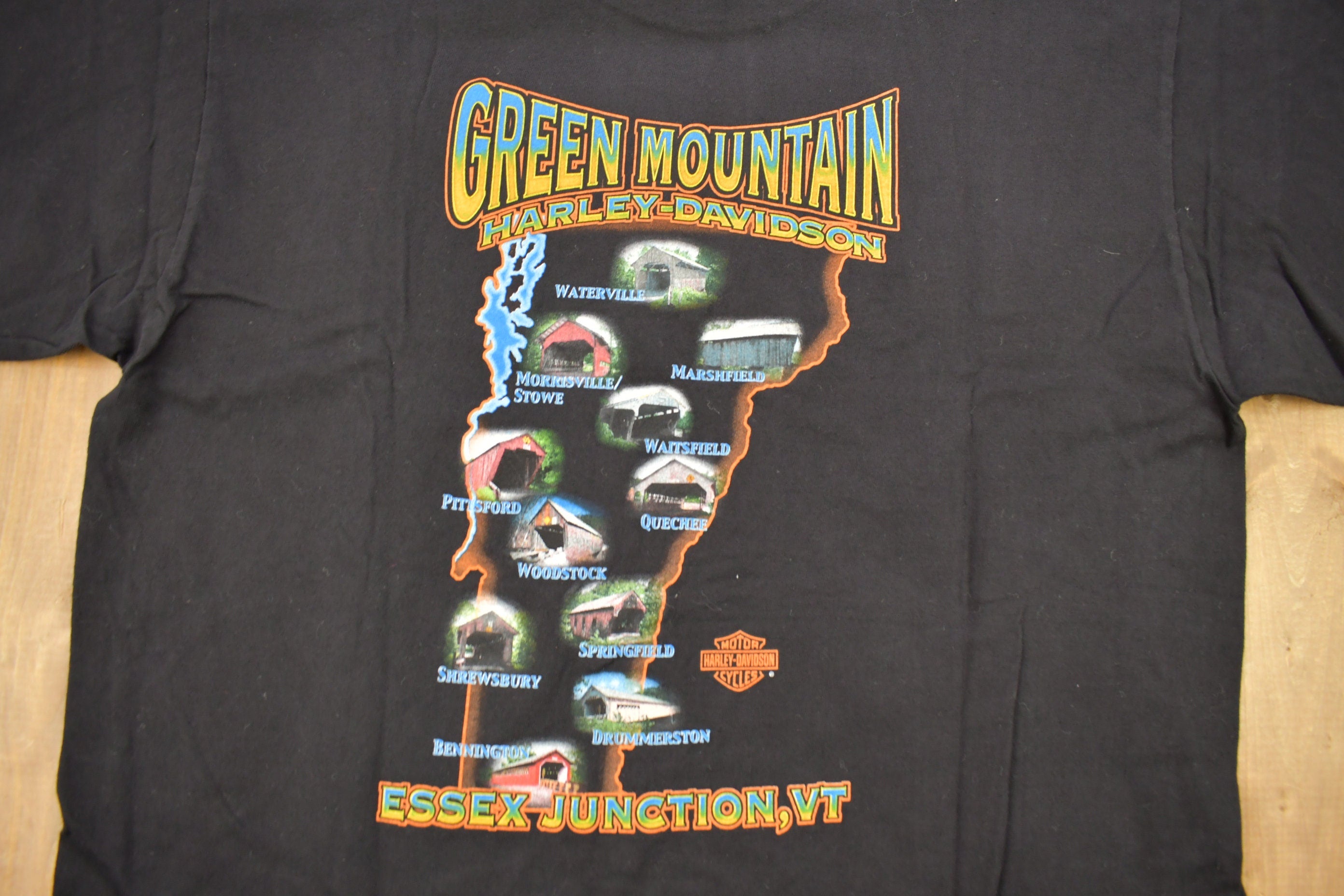 Vintage 1990s Harley Davidson Green Mountain Essex Junction VT T-Shirt