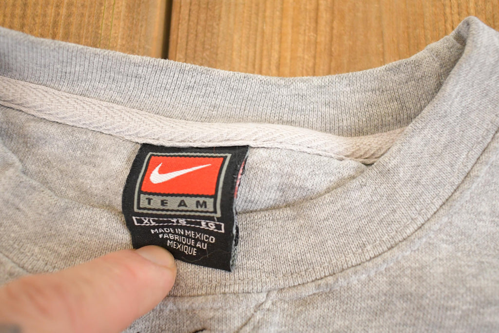 Vintage Y2K Wabasso Football Middle Swoosh Nike Crewneck Sweatshirt Men's XL / Swoosh Logo / Minimalist / Made in USA / 2000s Nike Sweater