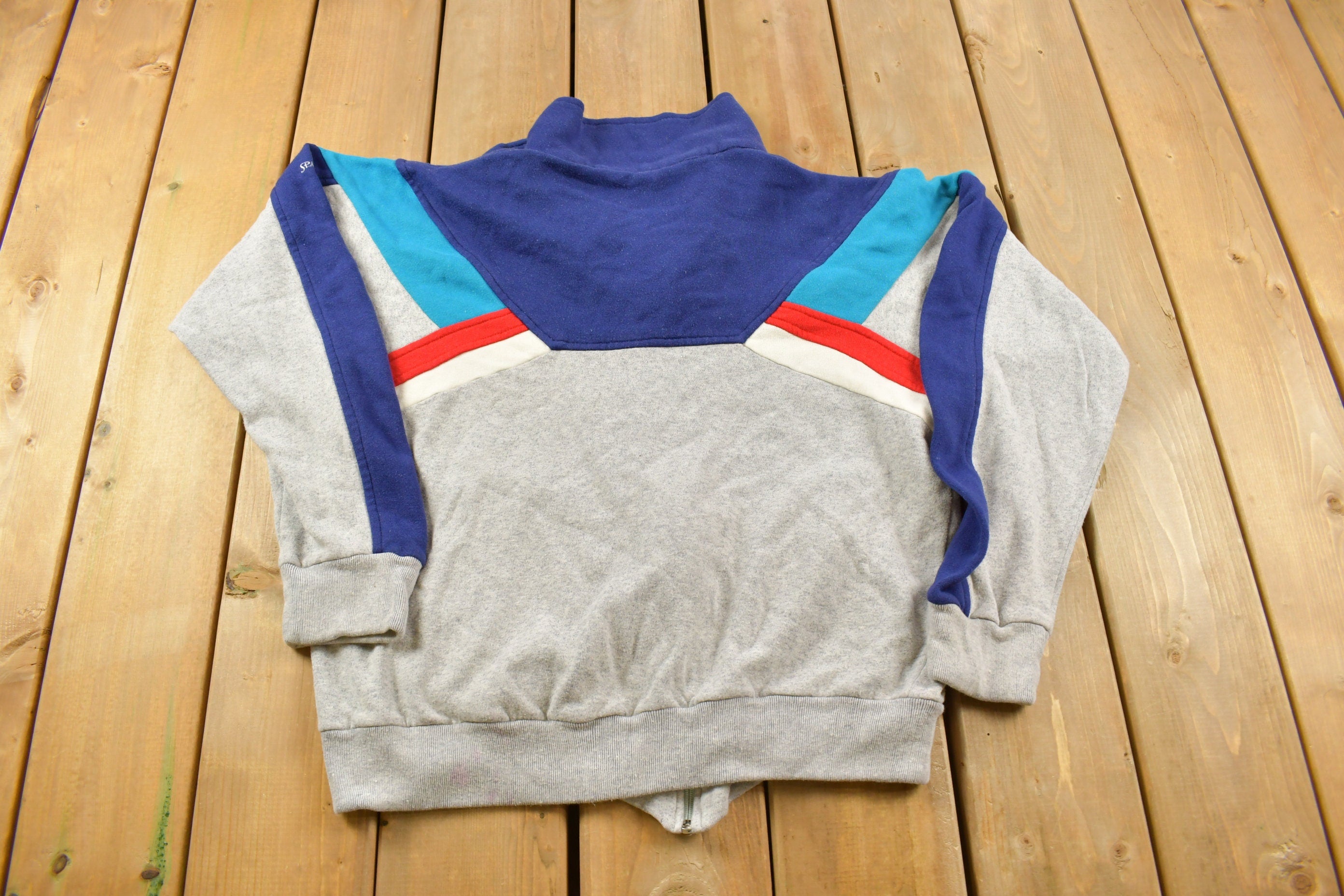 Vintage 1980s Spalding Sportswear Colorblock Full Zip Sweatshirt