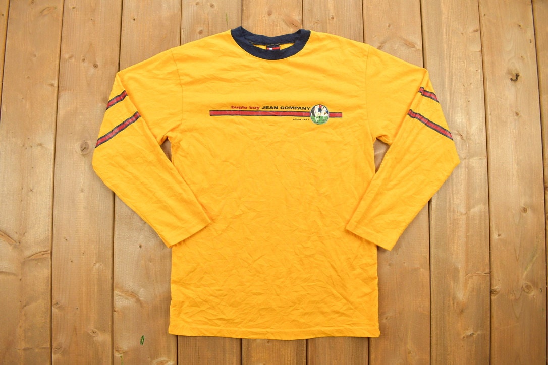Vintage 1990s Bugle Boy Youth Graphic Long Sleeve T-Shirt