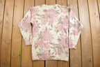 Vintage 1990s Emblem Floral Knitted Crewneck Sweater