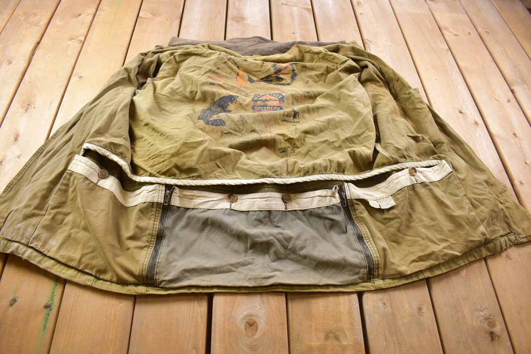 Vintage 1980s Northern United States Trails Button Up Cotton Overcoat