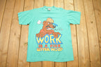 Vintage 1990s Work Is A Four Letter Word Single Stitch T-Shirt